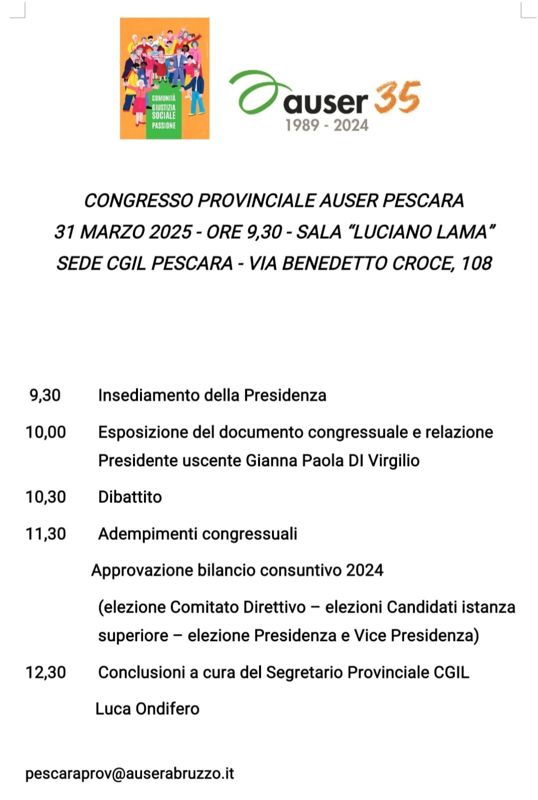 Congresso Provinciale Auser Pescara 