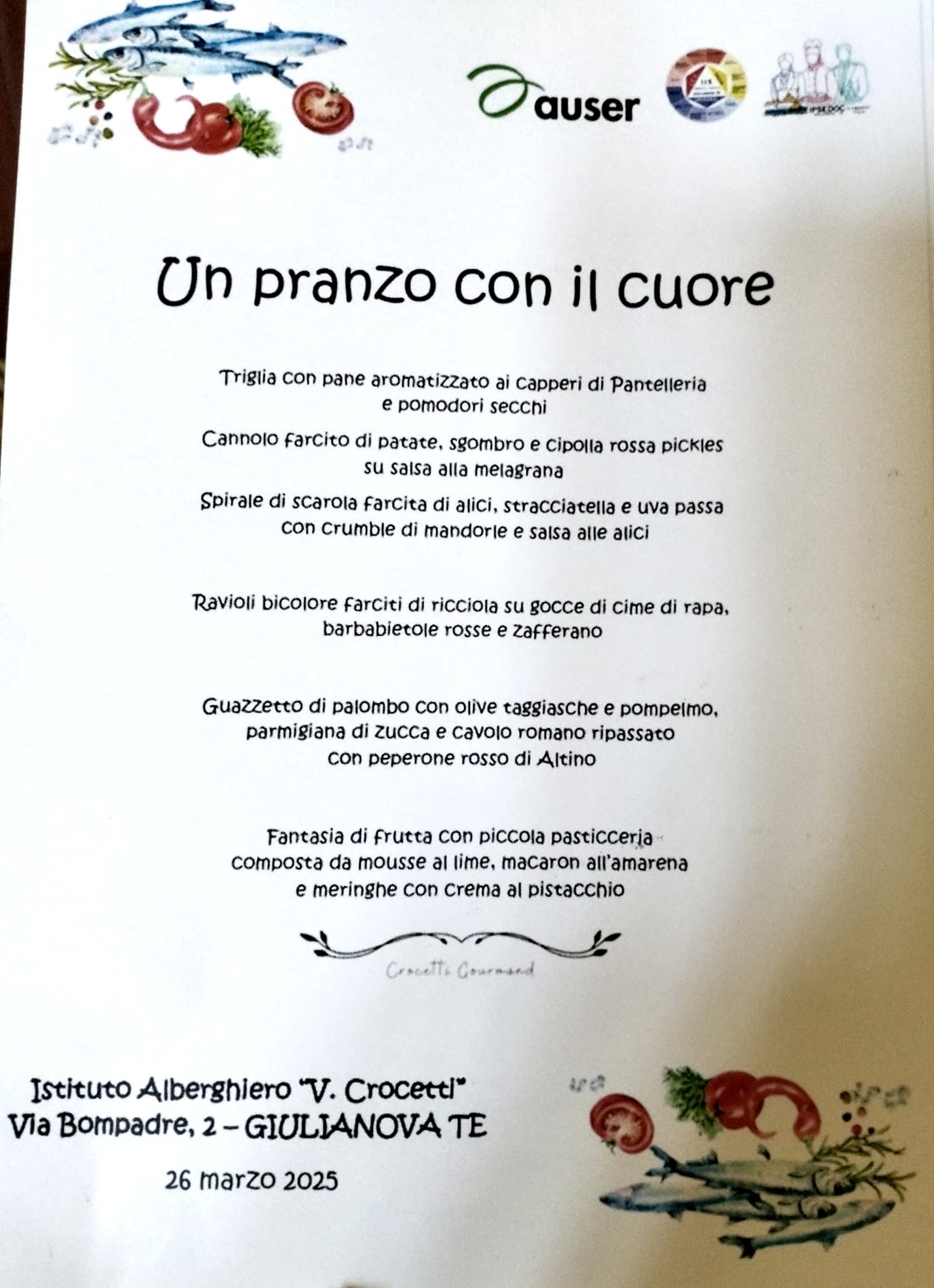 Un pranzo con il cuore - menù