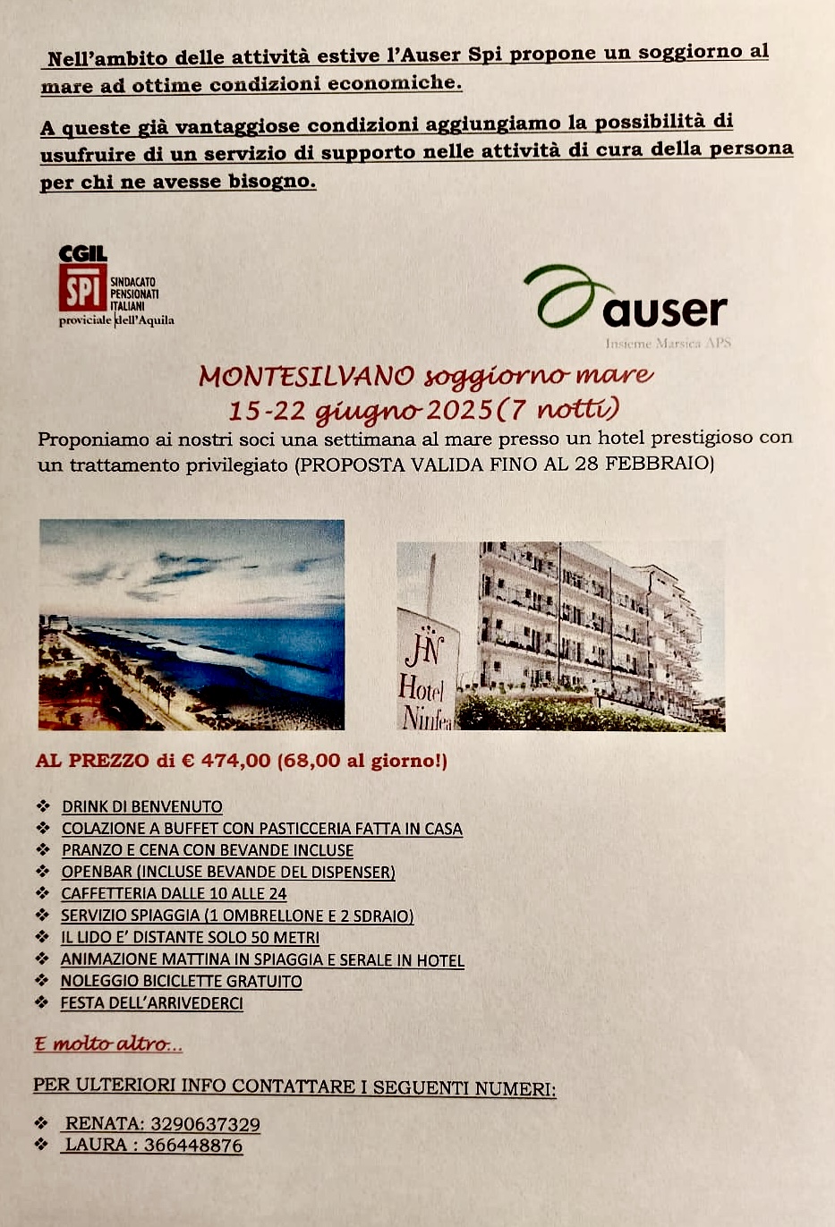soggiorno mare per i soci auser | montesilvano